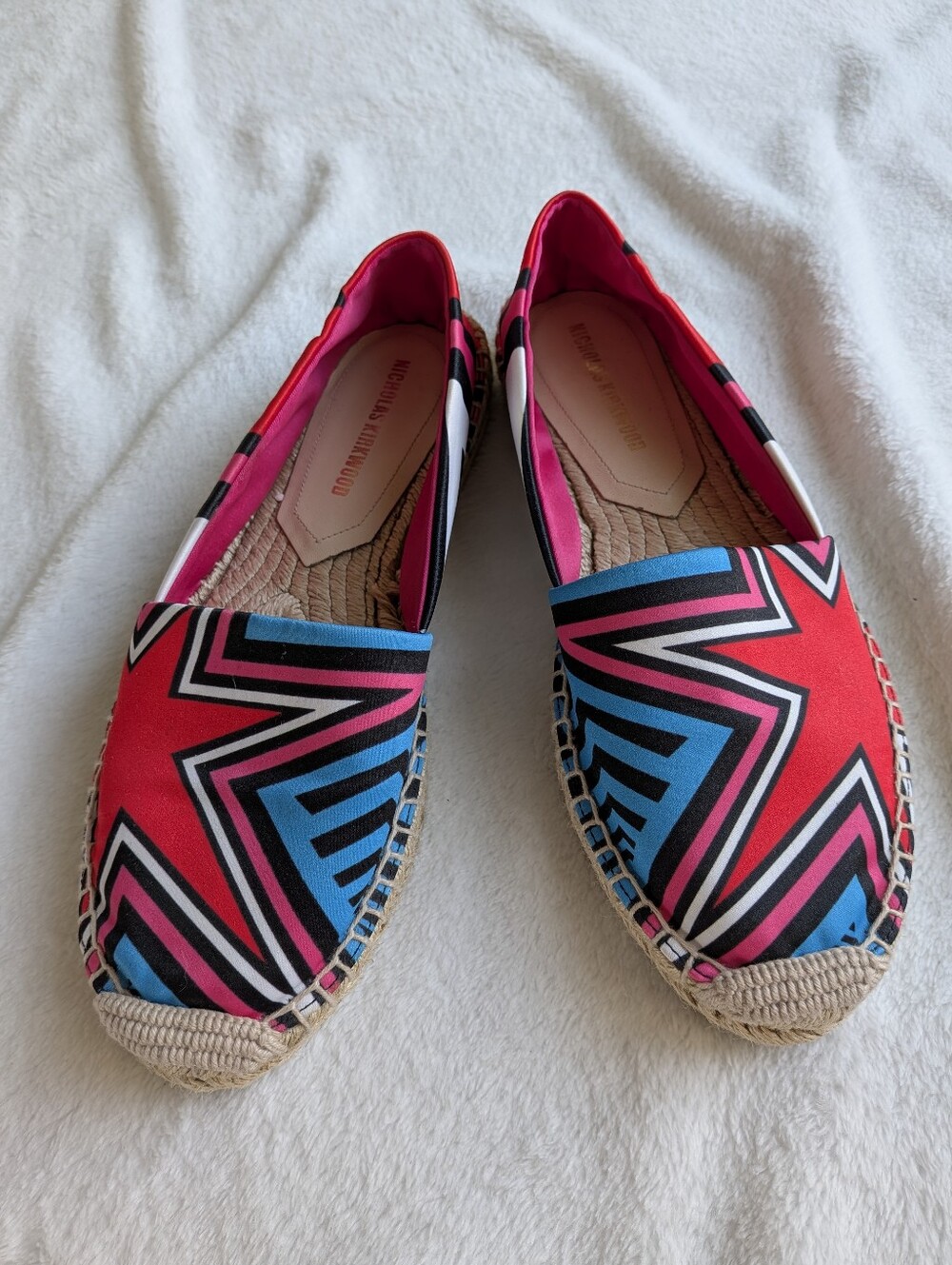 Nicholas Kirkwood Bright Satin Espadrilles